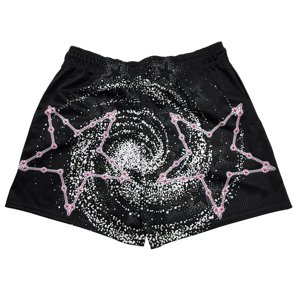 Lost Hills Galaxy Star Mesh Basketball Shorts Black Pink Mens 2X Streetwear